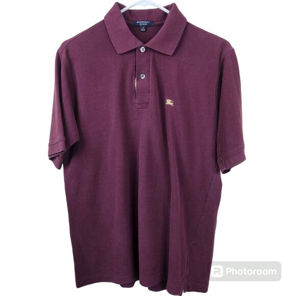 Burberry London Mens Casual Minimalist Short Sleeve Cotton Polo Small